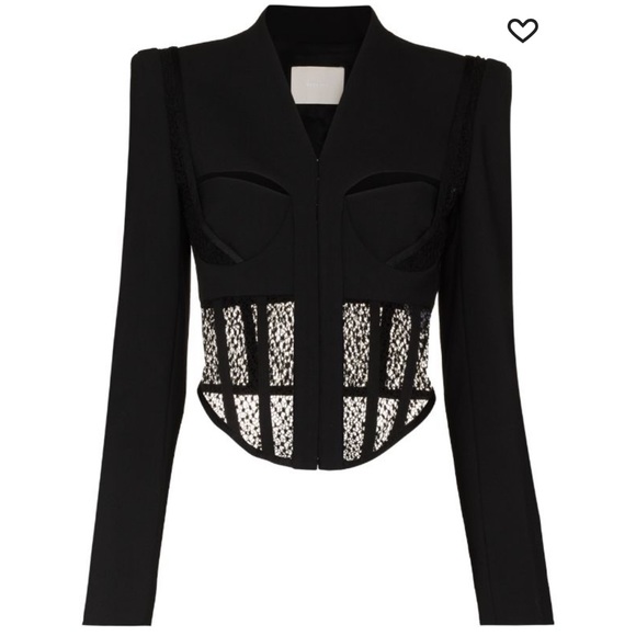 ‼️SALE‼️DION LEE SUSPENDED LACE BUSTIER JACKET - Picture 1 of 7